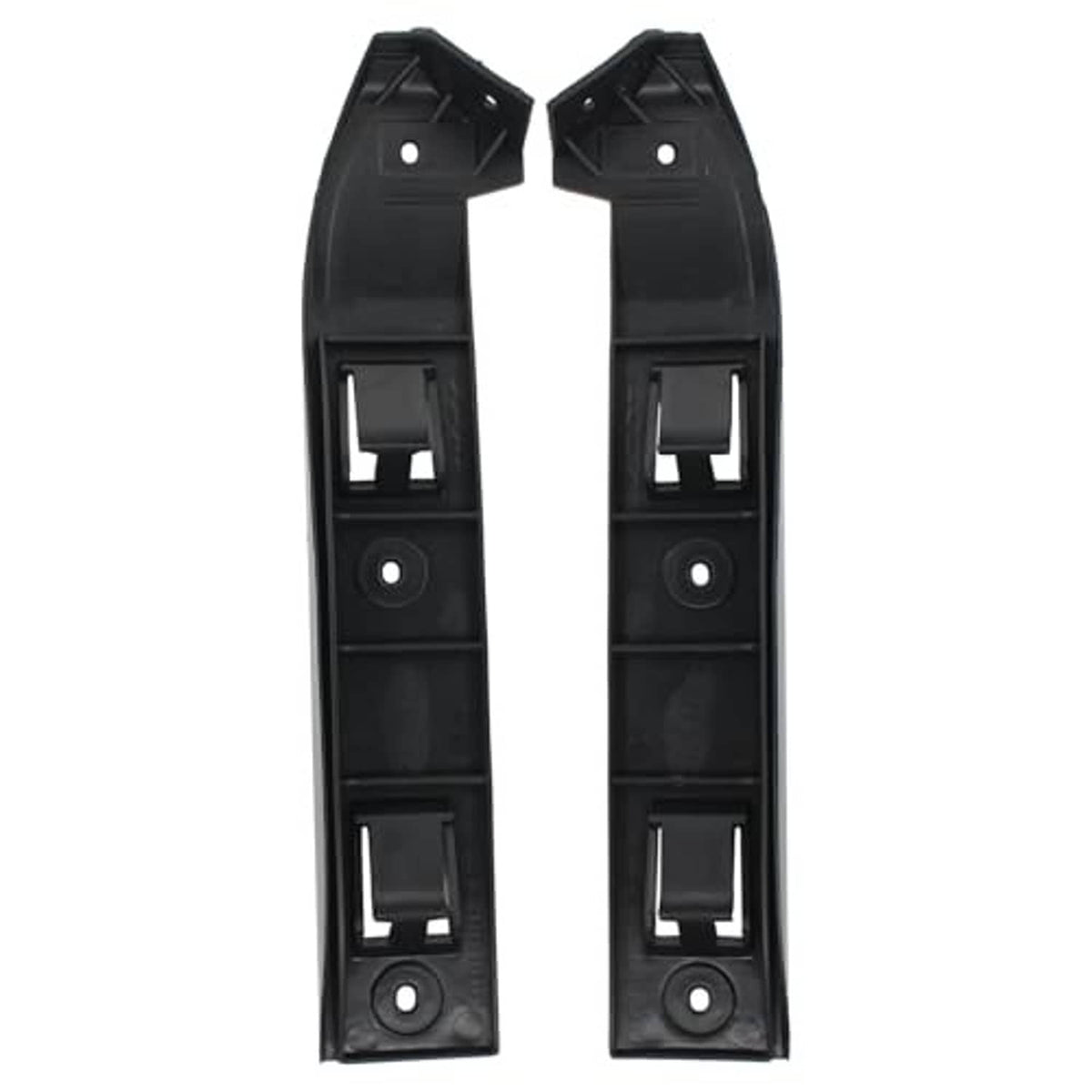 VW bumper guide mount bracket filler support, black plastic left and right brackets, top tabs