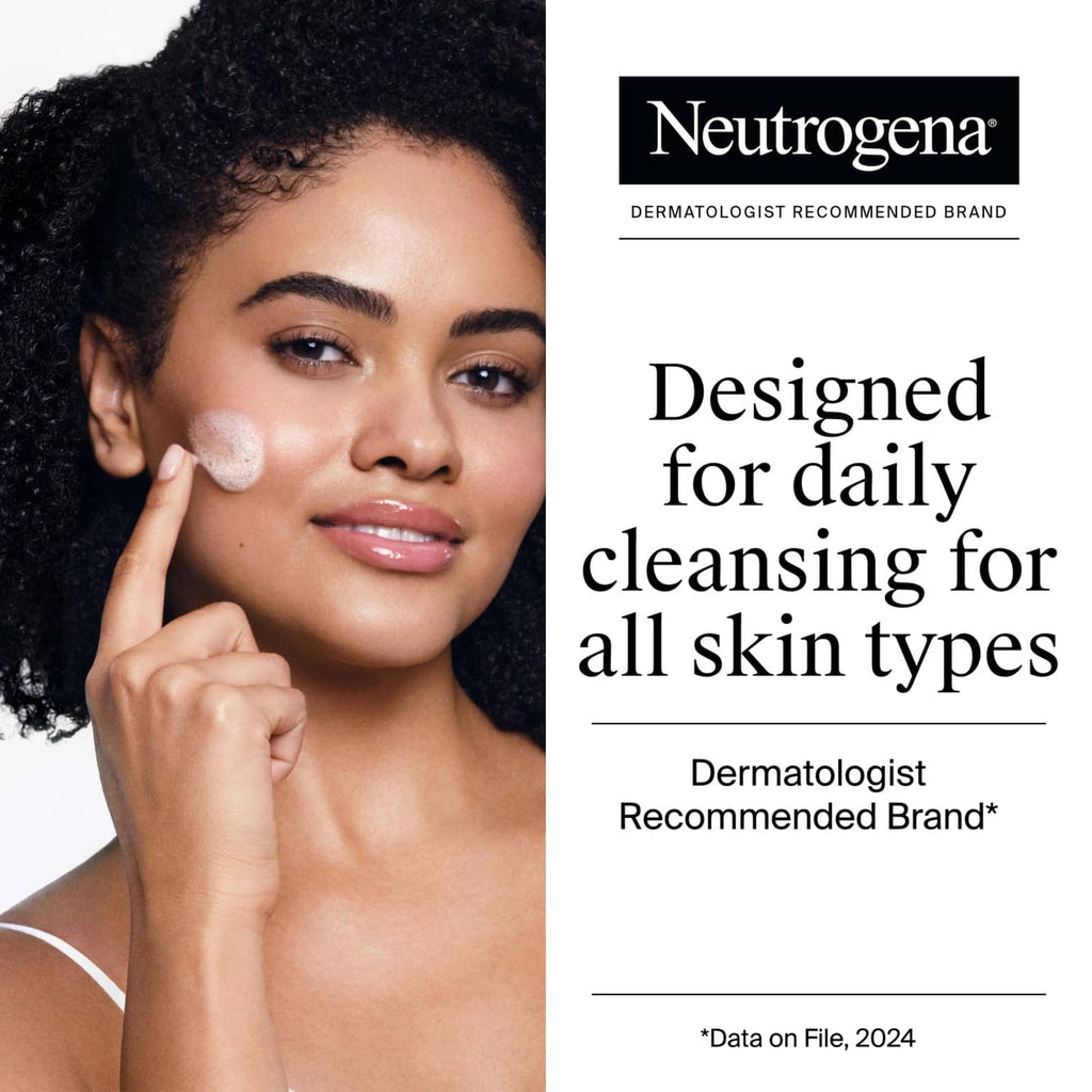 Neutrogena transparent facial cleansing bar in use, lather on cheek