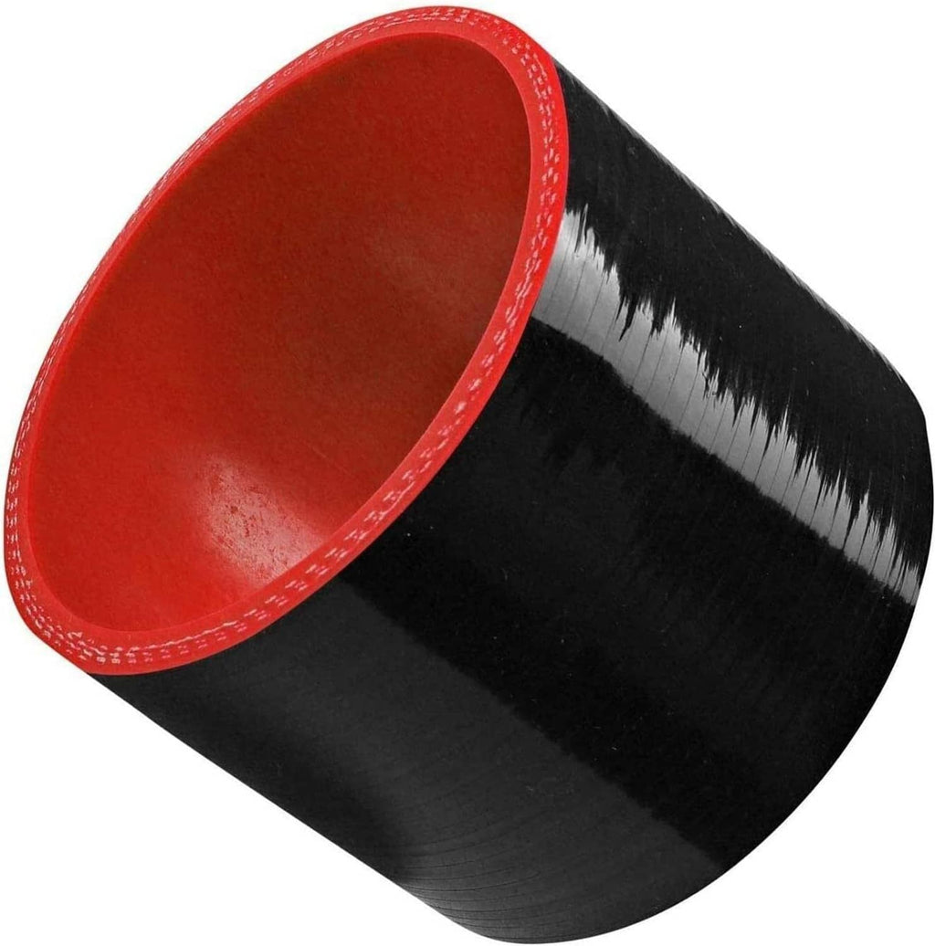 Black silicone intercooler coupler with red inner edge