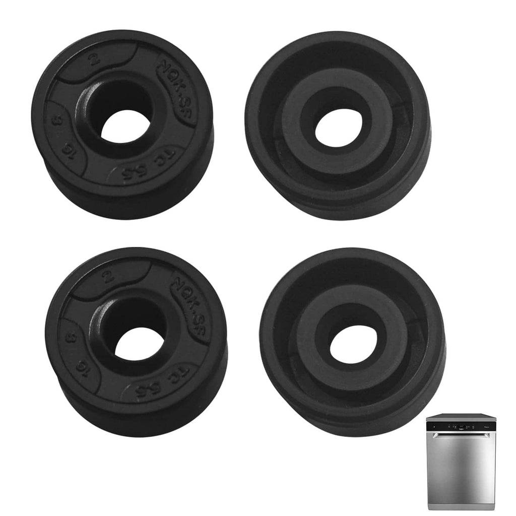 Set of four black rubber diverter valve seal grommets with center holes