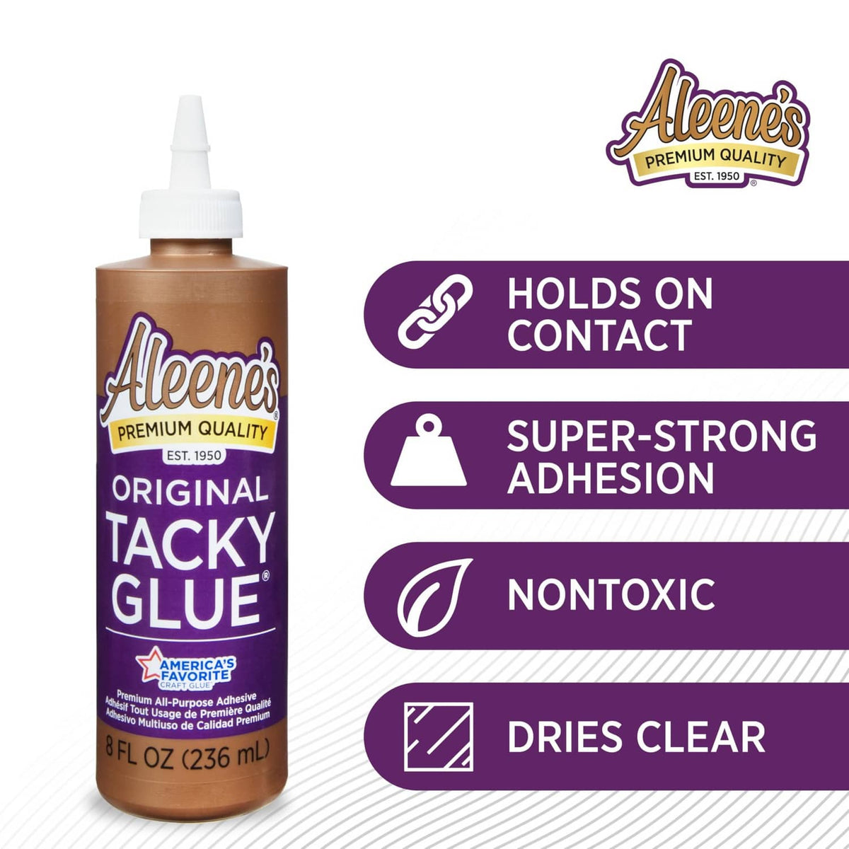 3-pack Original Tacky Glue bottle with holds on contact and dries clear icons
