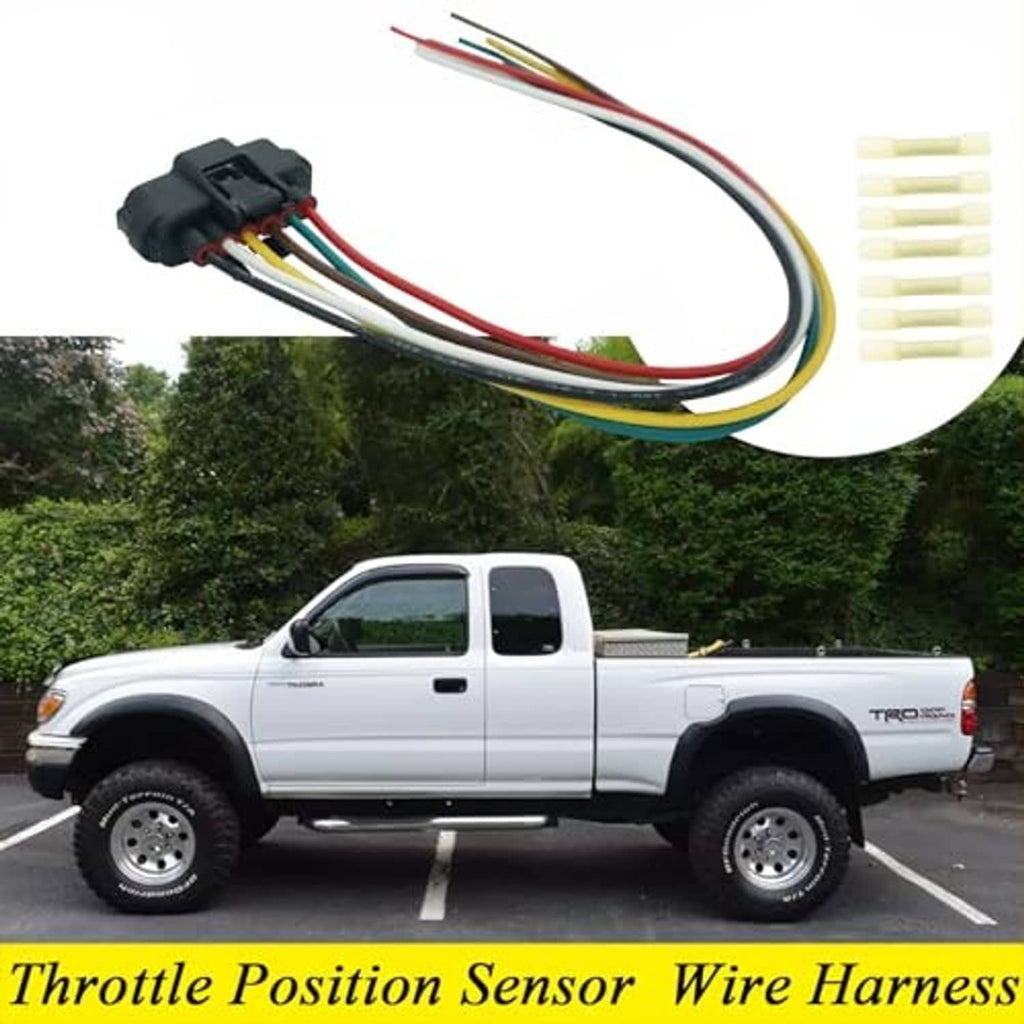 Throttle sensor wiring pigtail with black connector and multicolored lead wires