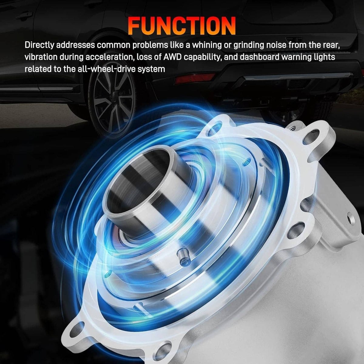 Rear differential coupling with water-dynamics style motion effect around the housing