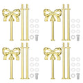 Gold zinc alloy 3-tier cupcake stand hardware handles with bow finials and screws