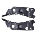 Pair of front bumper fender holder brackets, black plastic with mounting holes