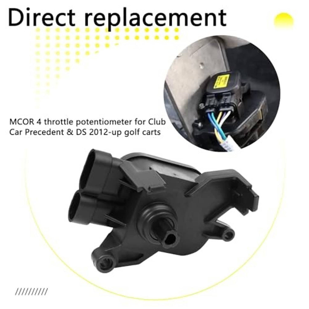 Black throttle potentiometer housing with wiring connector and side mounting bracket