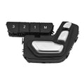 Black power seat adjustment switch with 1,2,3 and M buttons, front-right side