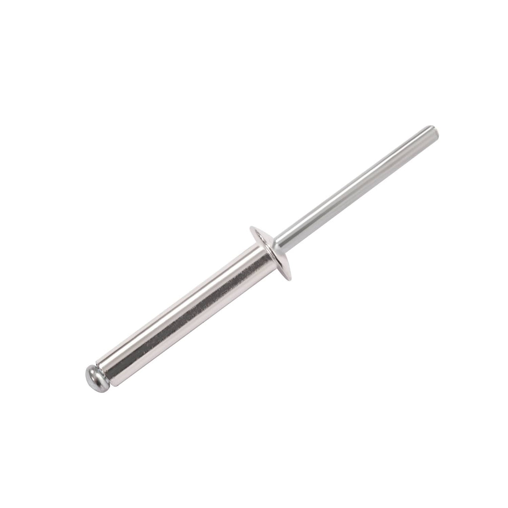 Silver metal traction pad mounting rivet with threaded post