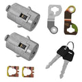 Gray door lock cylinder set with two keys and two replacement lock cores
