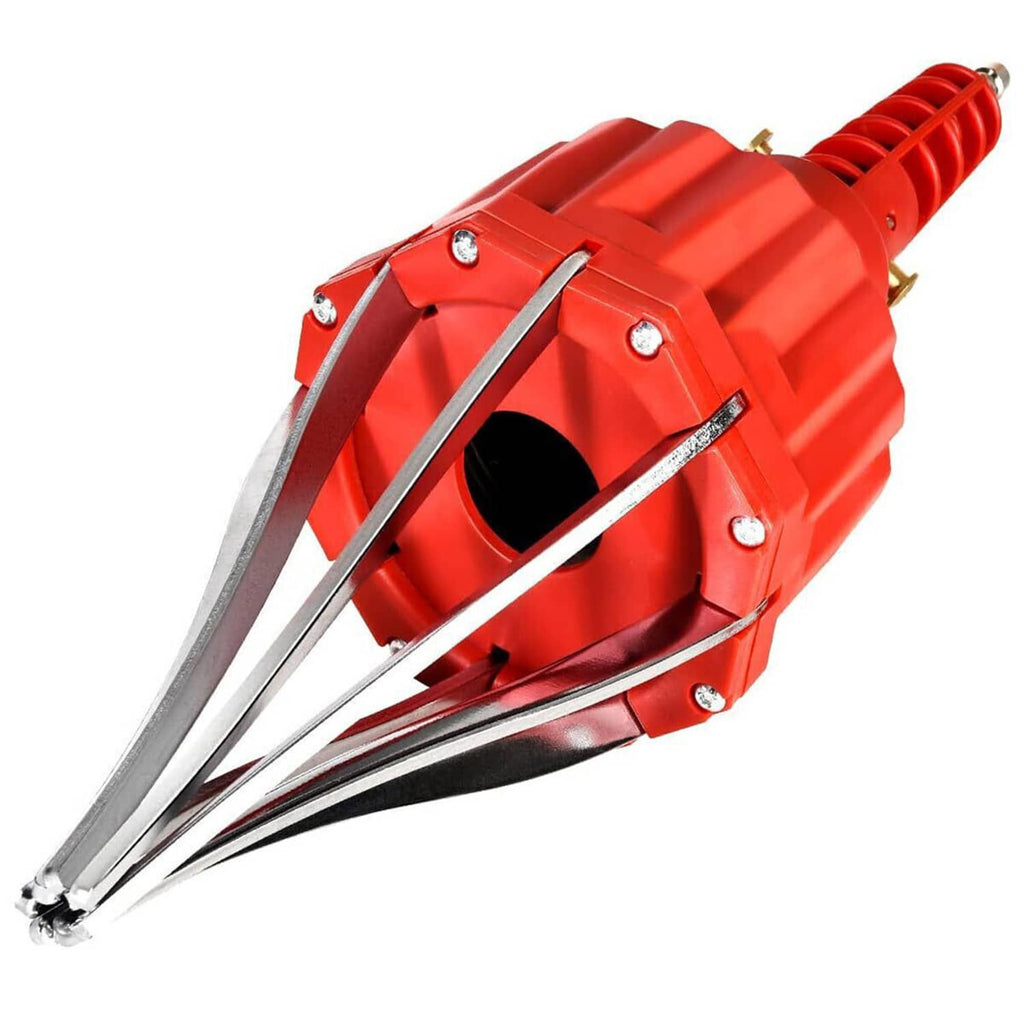 Pneumatic boot spreader tool with red body and long metal spreading forks
