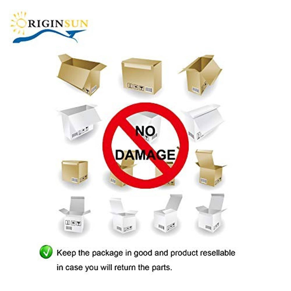 Shipping notice graphic with boxes and a no-damage statement