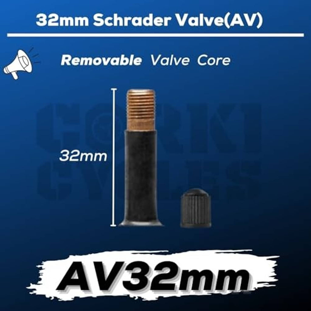 32mm Schrader valve (AV32mm) for 20 in bike inner tube with removable valve core