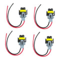 Vehicle wire connector set: gray connector with yellow locking ring and red/black wires