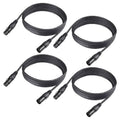 4-pack DMX signal cable set with 3-pin XLR connectors, 3.04 m black cords
