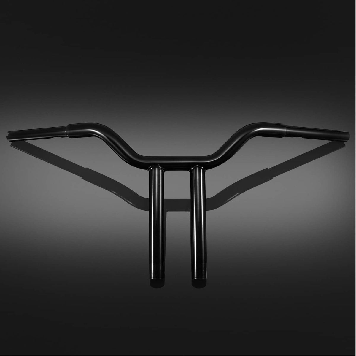 Black MX T-bar handlebar, centered 14 in rise, front-on view against plain background