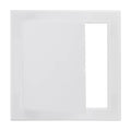 White self-adhesive access panel, 4x4 in square, cover closed
