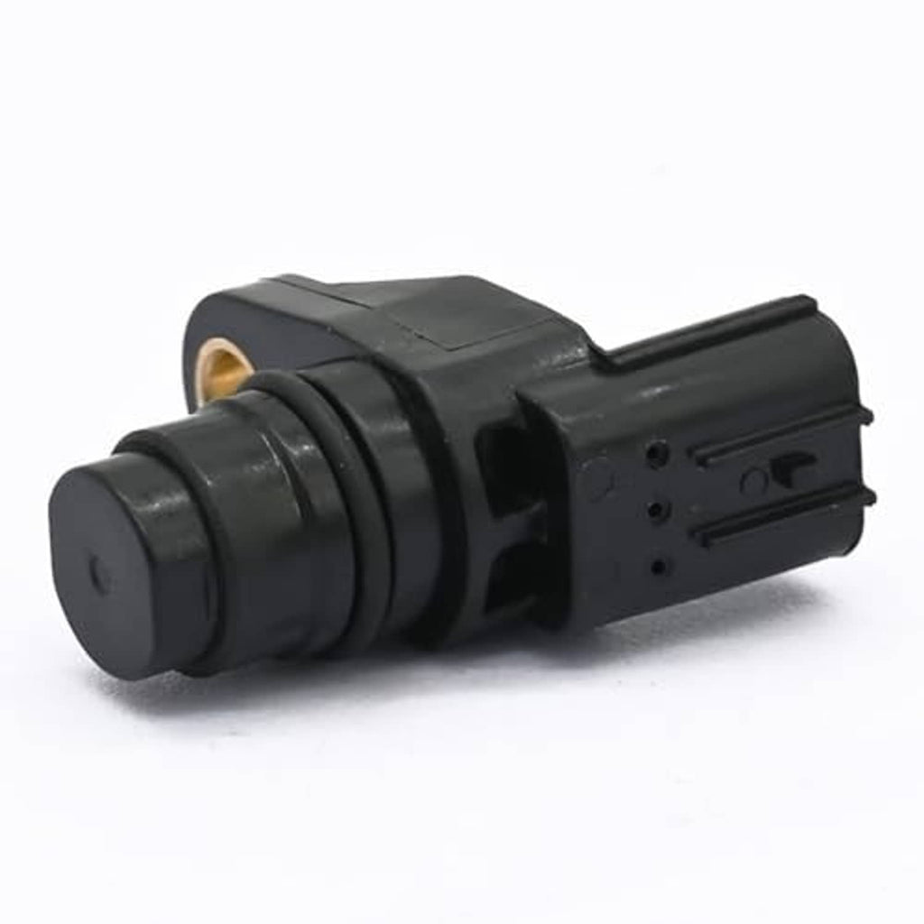 Black camshaft position sensor with gold ring terminal and cylindrical sensor body