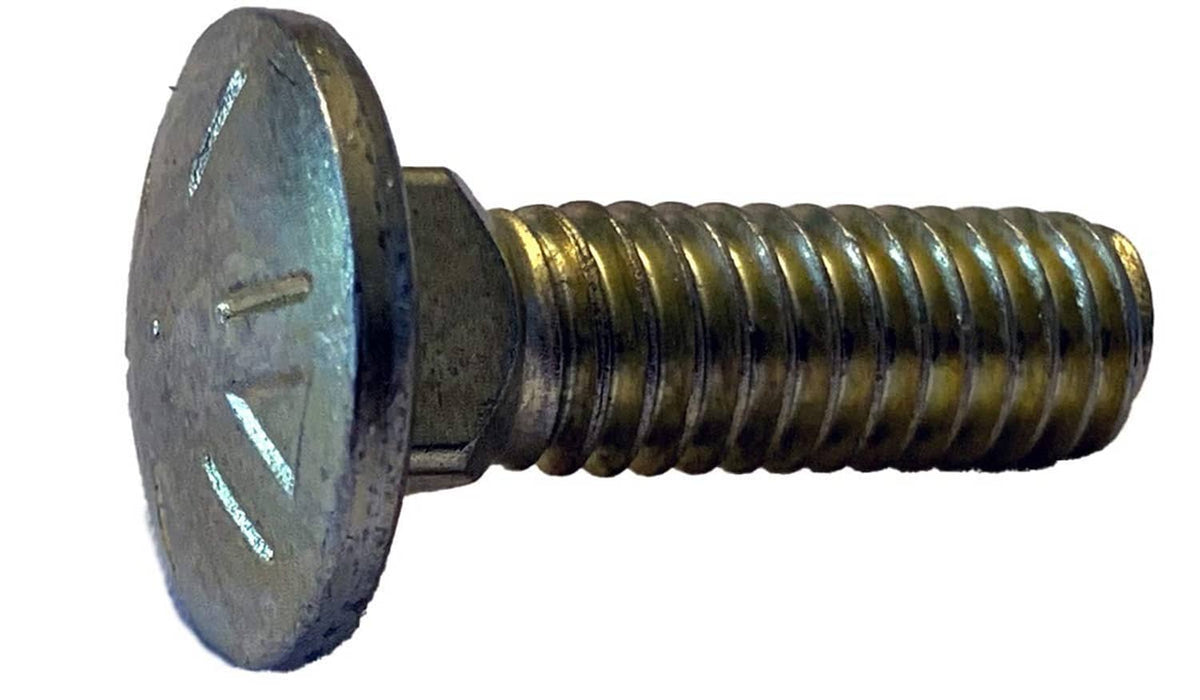 Steel carriage bolt with fully threaded 1/2-13 shank and round head