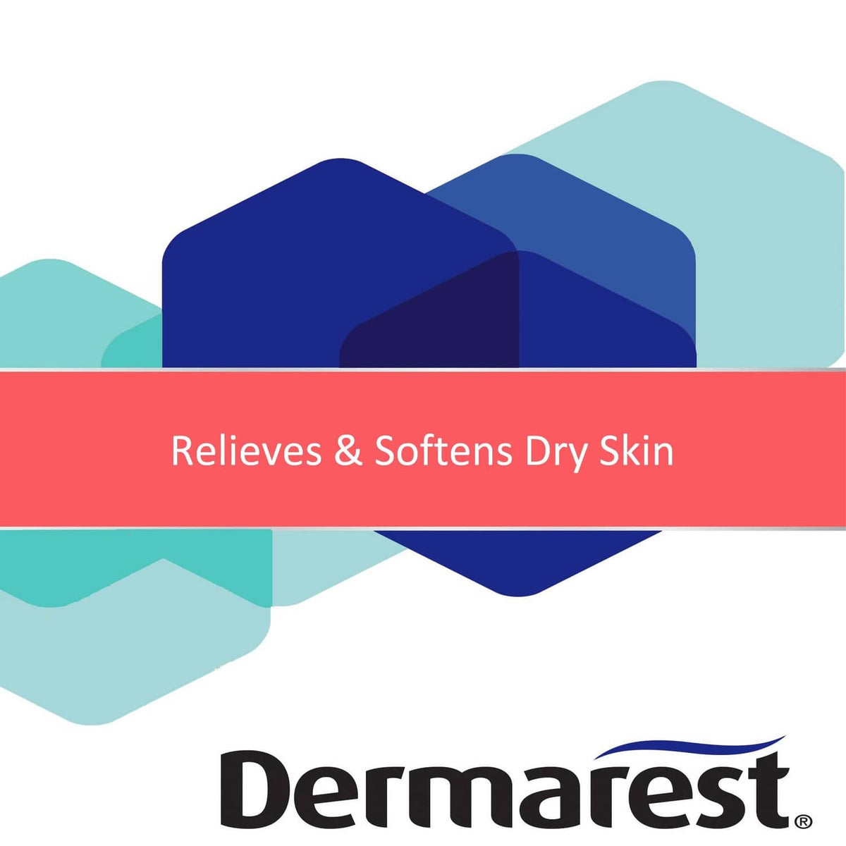 Dermarest Eczema medicated lotion label close-up with red band and logo