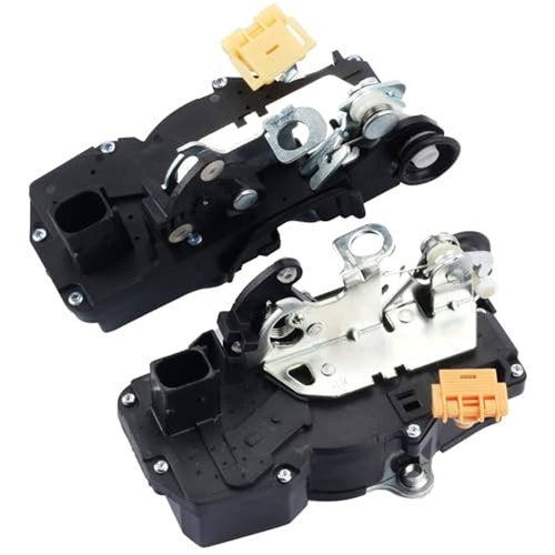 Door lock actuator motor assembly, black and silver with connector plug and mounting hardware.
