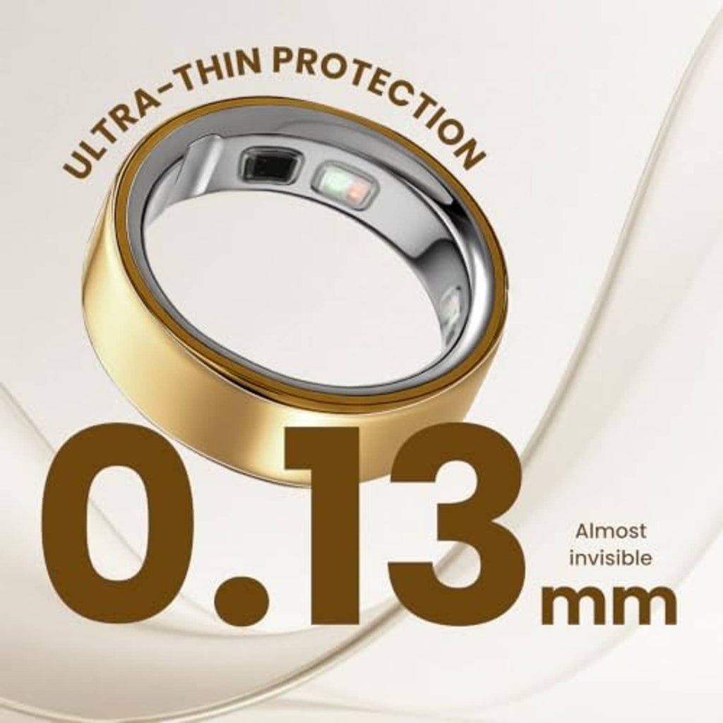 Ultra-thin clear Oura Ring protector cover, 0.13 mm thickness close-up.
