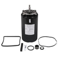 Pool pump motor and seal replacement kit with black motor, gaskets, and O-rings