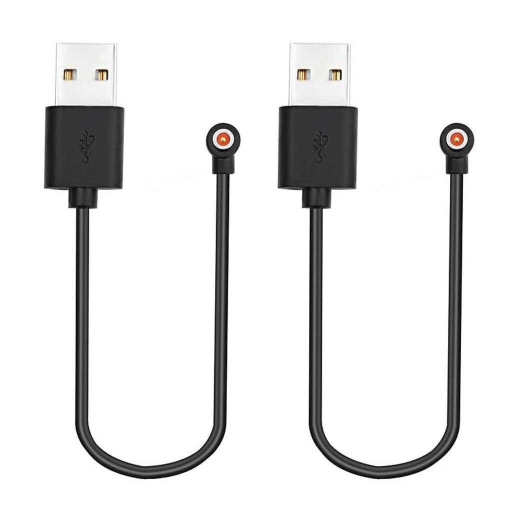 2-pack smart ring charger cables with two black USB-A plugs and magnetic charging pins