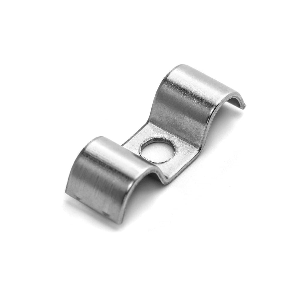 Stainless steel double-line fuel line clamp bracket, curved U-shape