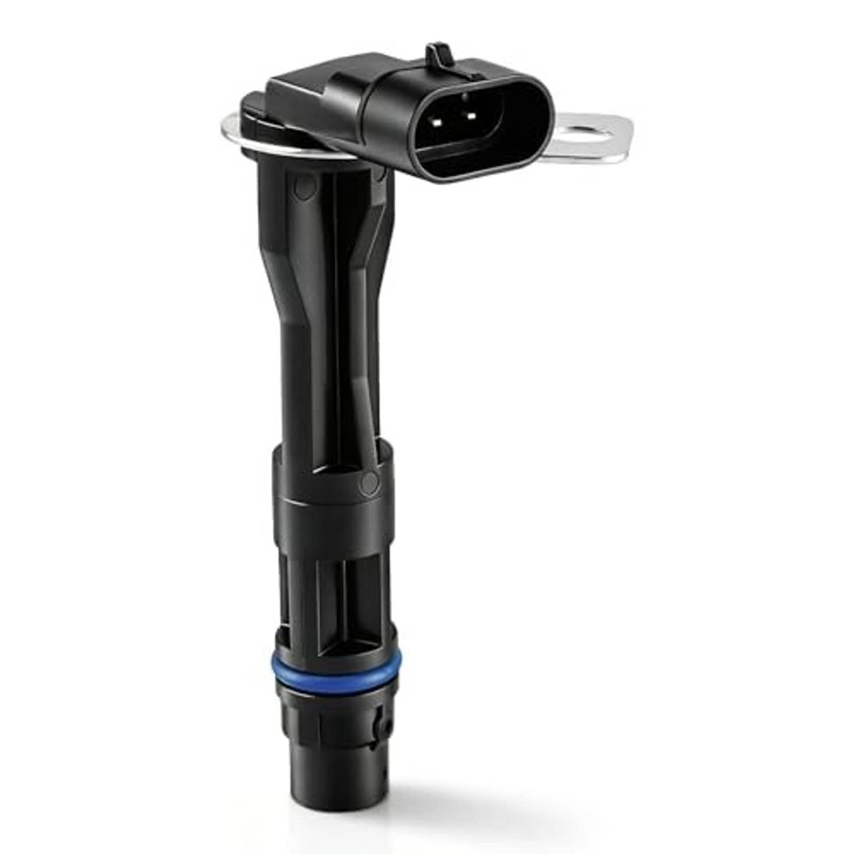 Camshaft position sensor with oval 3-pin plug and metal mounting tab