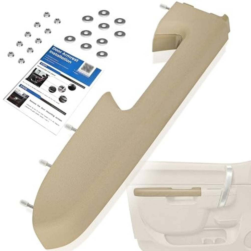 Beige armrest repair kit with armrest cover and included hardware parts