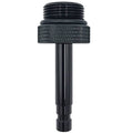 Black ATF fill adapter with knurled grip and threaded connector end