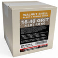 4 lb walnut shell blast and tumble media, 18–40 grit, packaged box