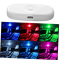 White oval LED car interior light with multicolor LED glow for reading