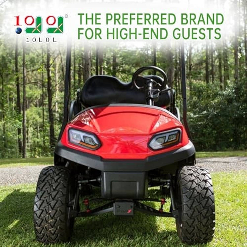 Front bumper rubber cover, dark gray molded grille-style panel on golf cart