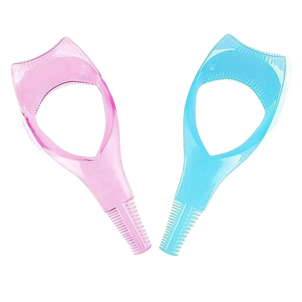 Eyelash shield applicator protectors, pair in blue and pink for upper and lower lashes