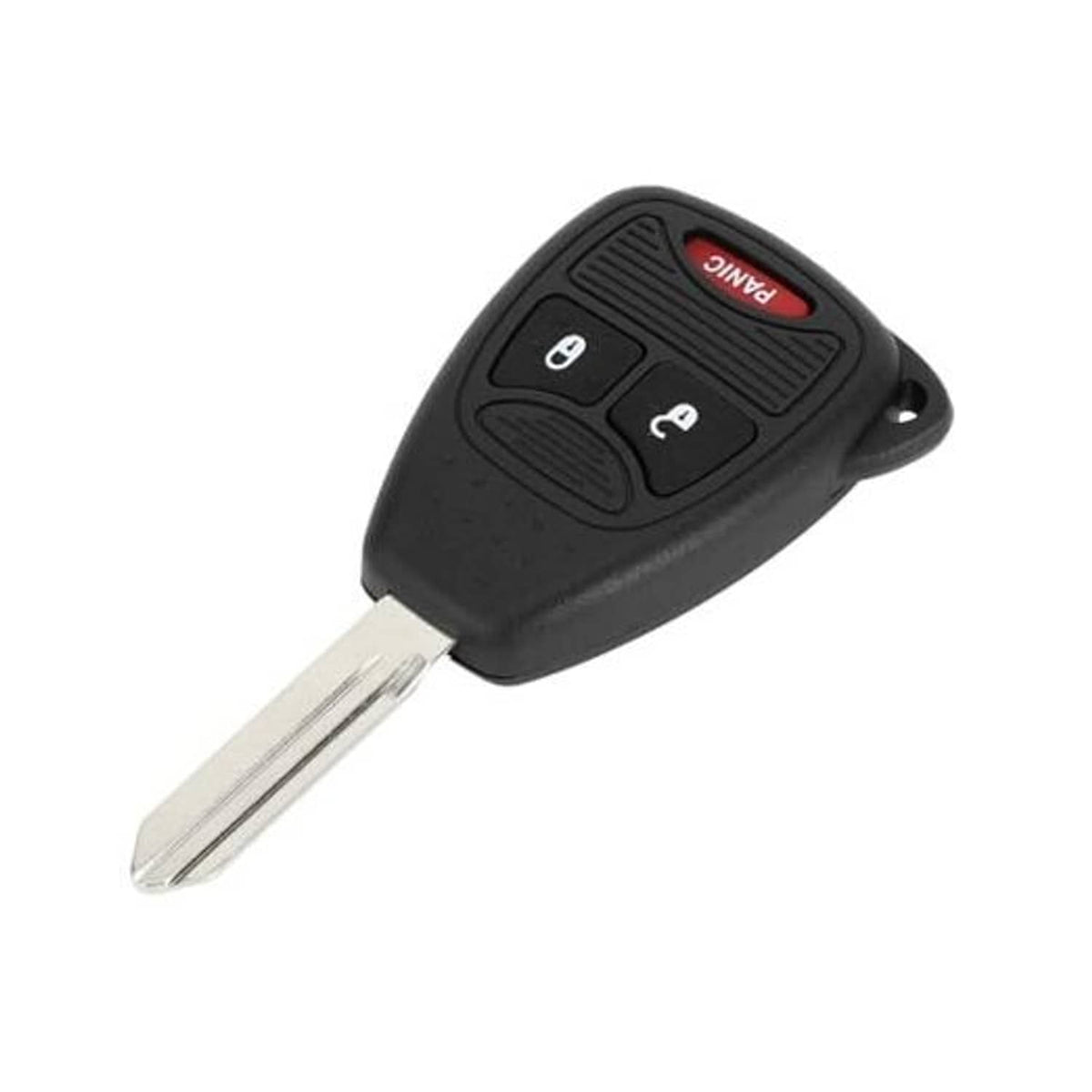 Black keyless remote fob shell case with three buttons and metal key blade