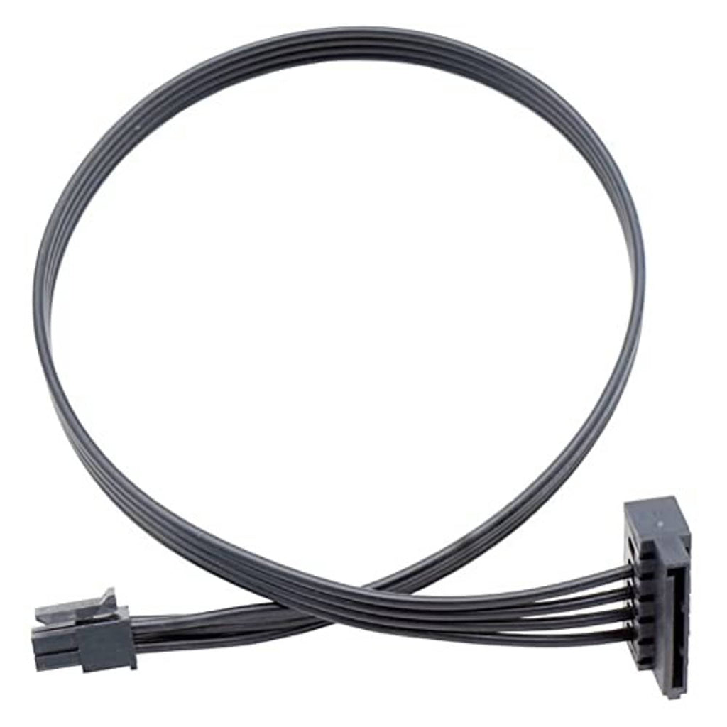 SATA 15-pin to mini 6-pin ATX power cable, black connectors on both ends