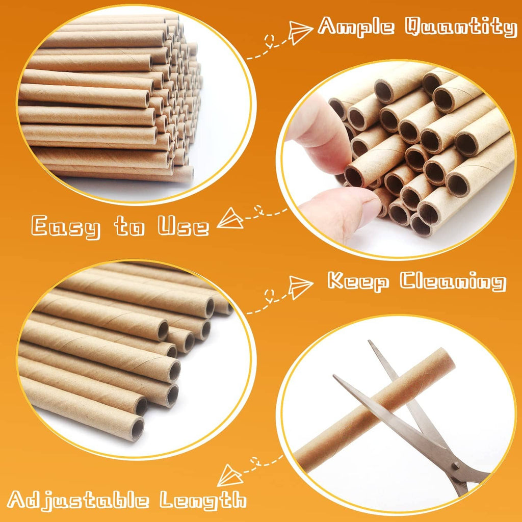 Cardboard mason bee nesting tube refill bundle, showing multiple tube ends