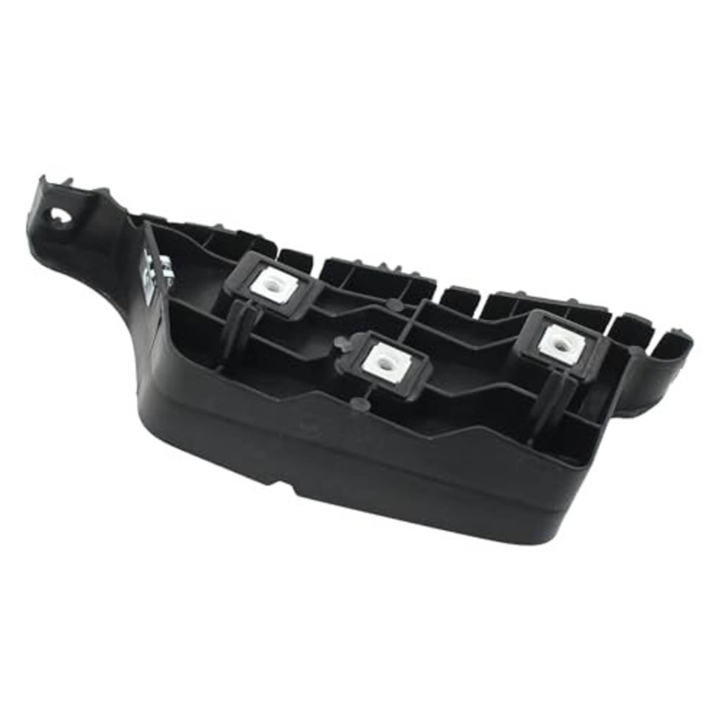 Single front bumper bracket retainer mount, black plastic with raised ribs and metal inserts