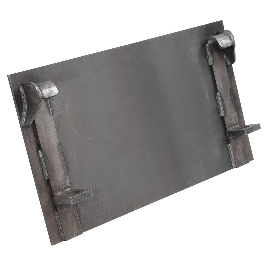 Steel mounting plate bracket with corner clamp bars and bolt-on brackets