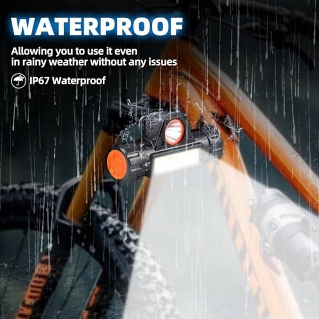 Waterproof UTV dome light, orange lens and yellow LED bar in dark housing