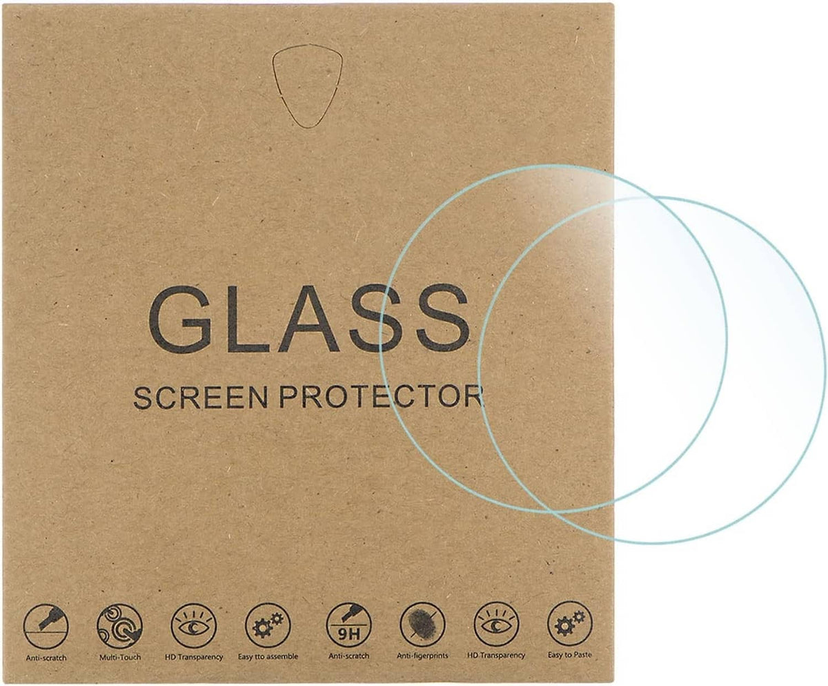 Clear 35mm tempered glass watch screen protector set, 5 pack in brown box