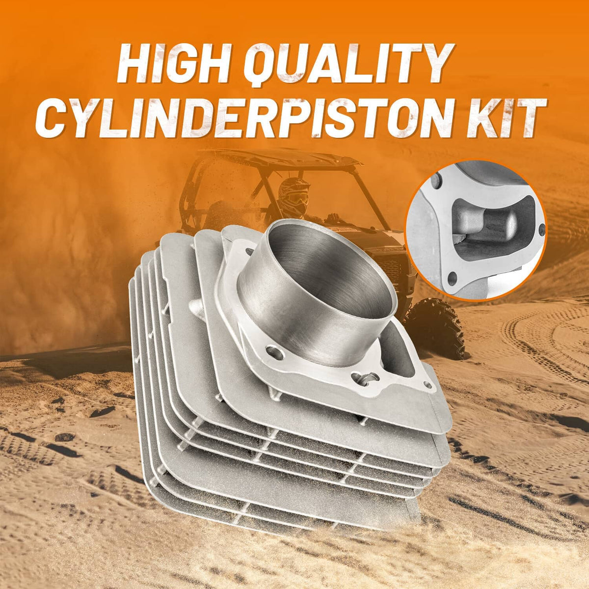 Cylinder piston top end kit with metal cylinder and piston