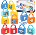 Colorful alphabet lock set with animal and letter padlocks and metal keys