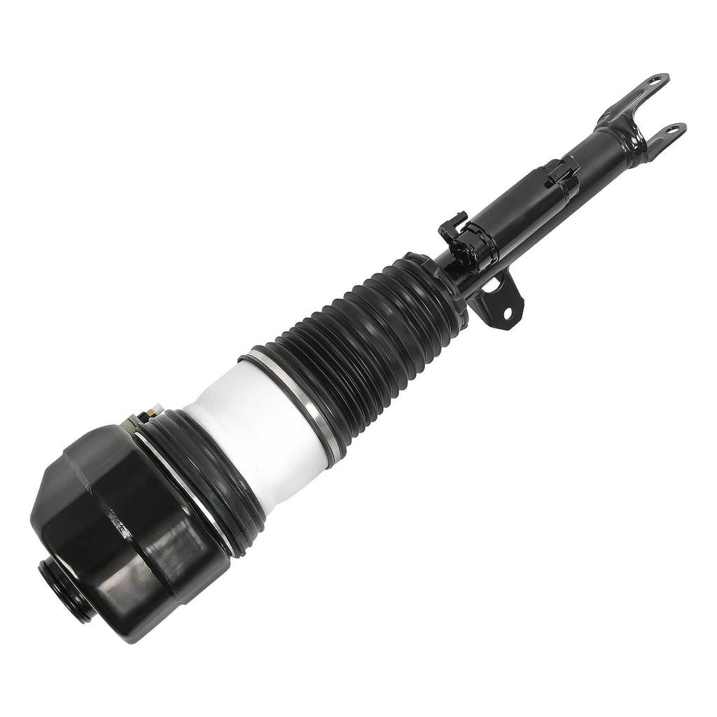 Air suspension shock strut lower cap with white sleeve and black spring bellows