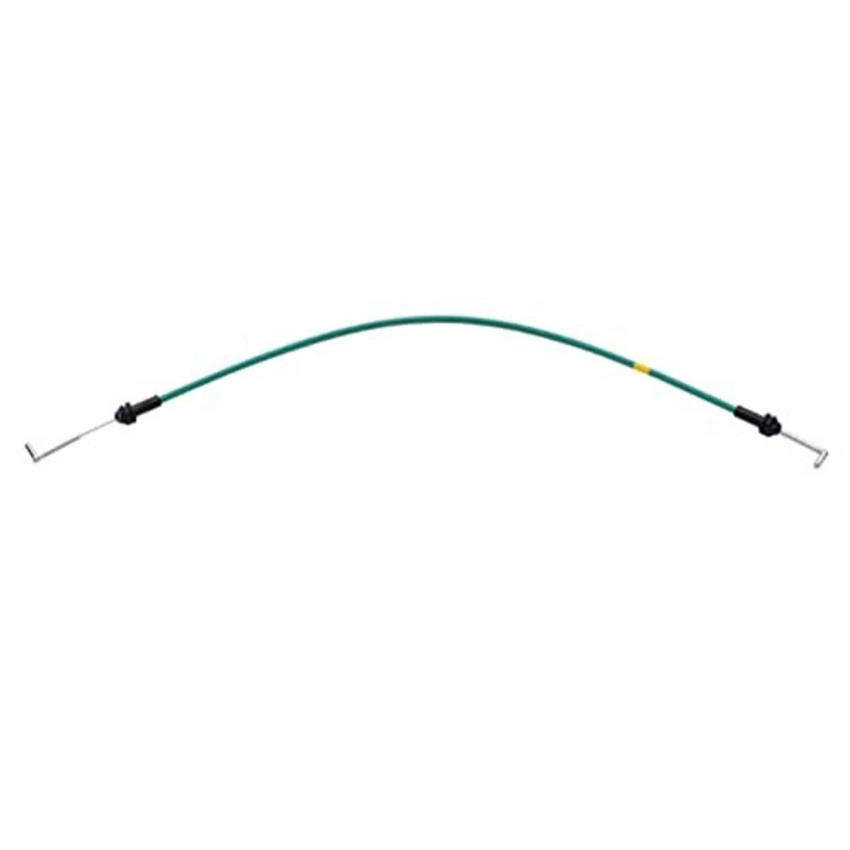Single green cable assembly with black ends and silver hooks