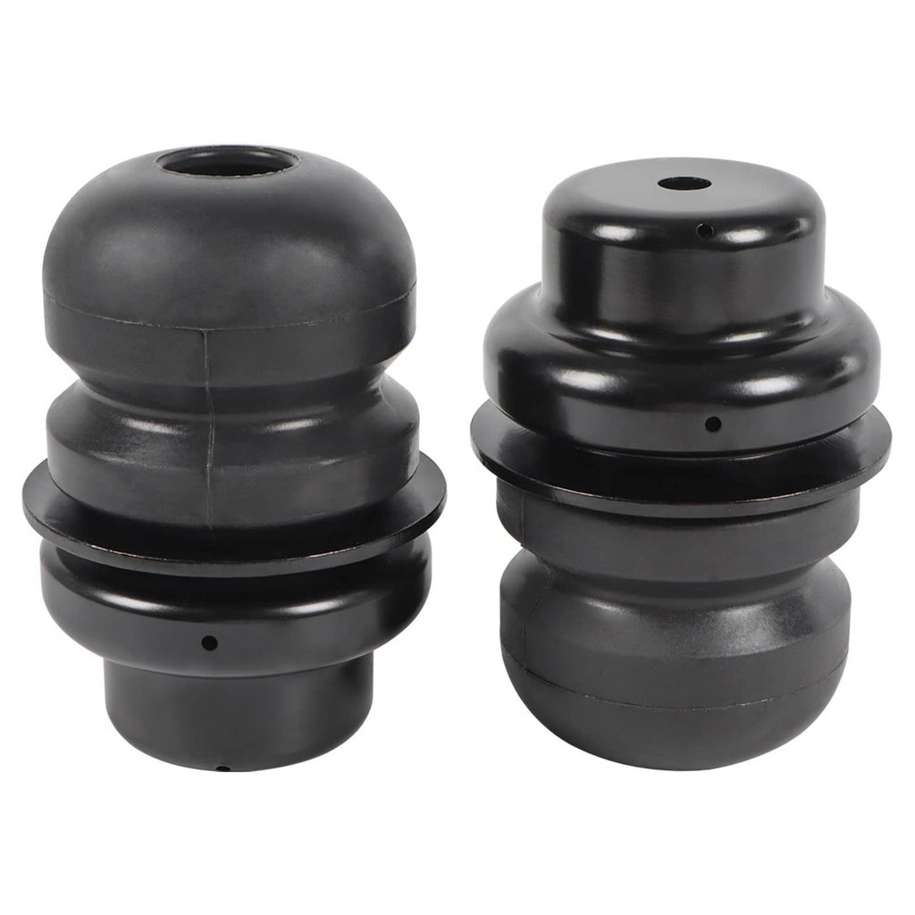 Black rear suspension bump stop pair with center mounting holes