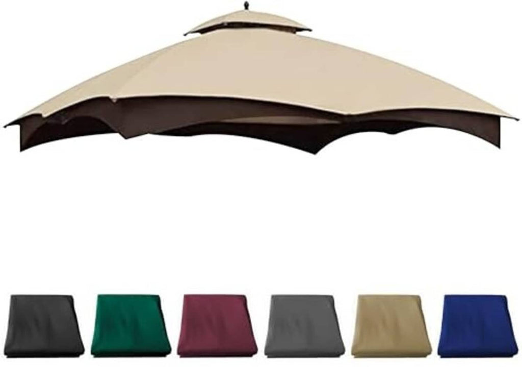 Light beige gazebo canopy top plus color options in dark, green, burgundy, gray, blue