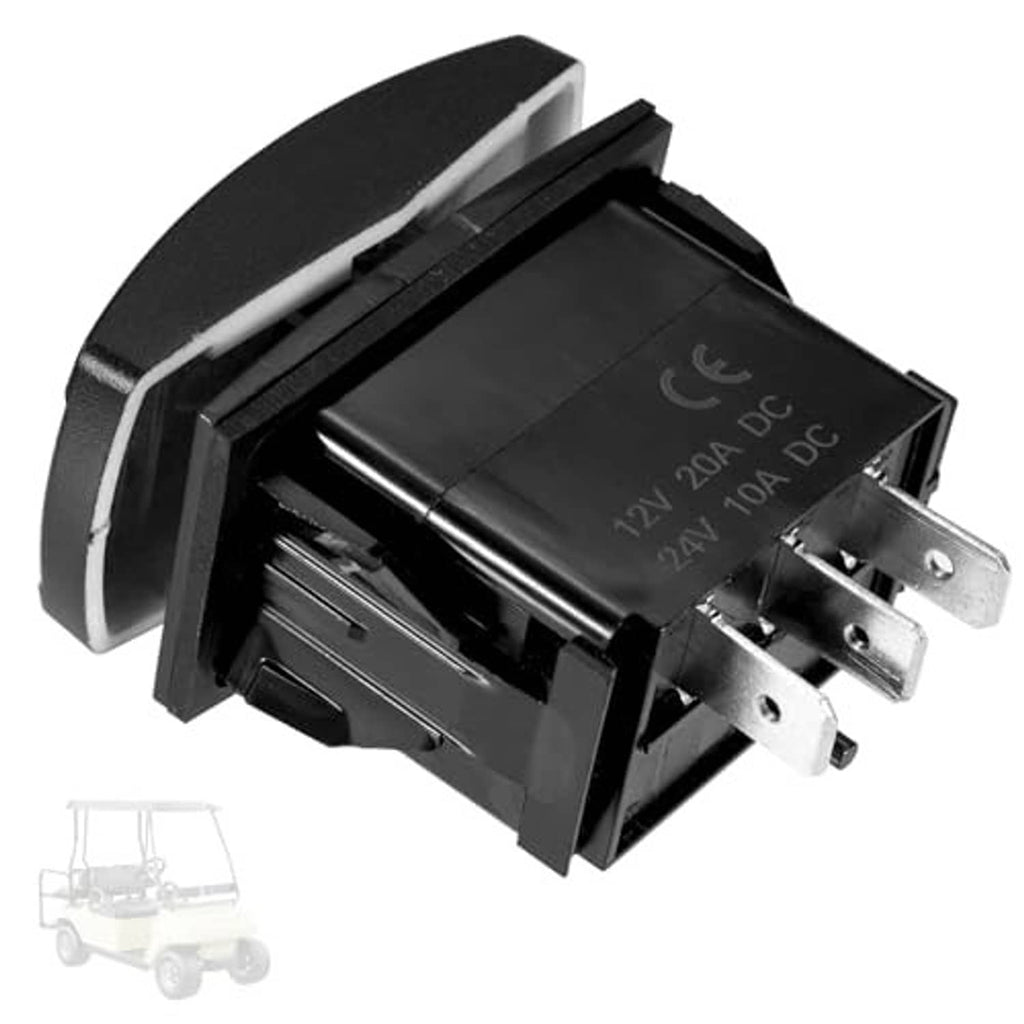 Electric golf cart forward reverse switch, black housing with side metal mounting pins