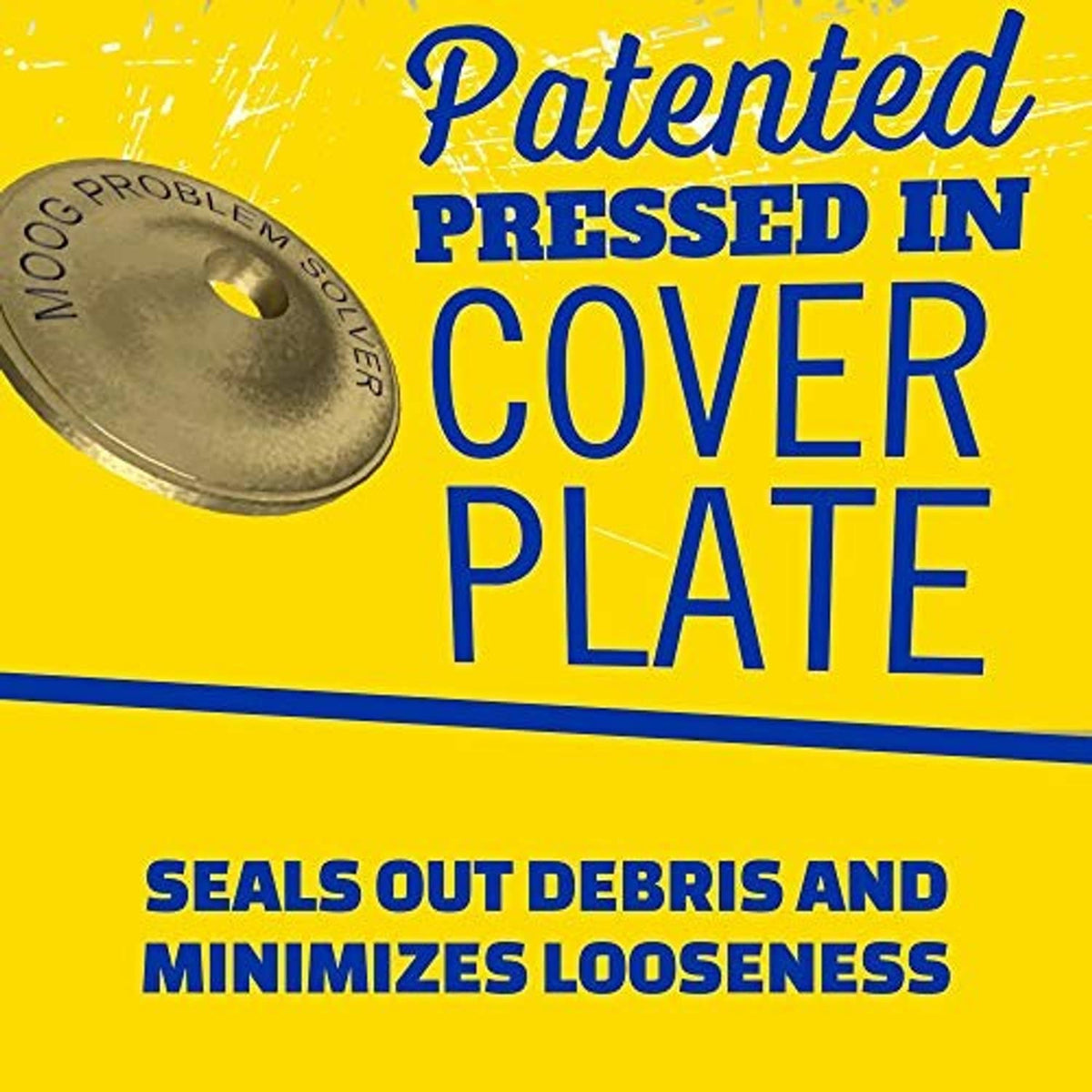 Front upper suspension ball joint promotional graphic with pressed-in cover plate